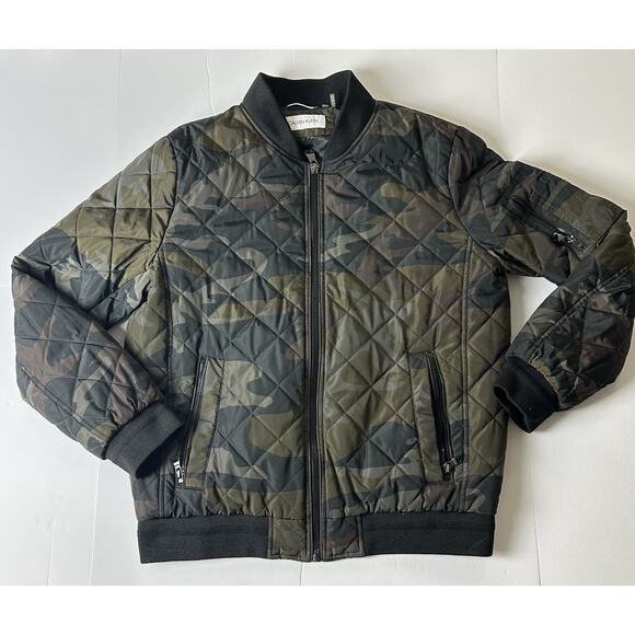 Calvin Klein Men's Camo Diamond Quilted Bomber Jacket Size Medium - Picture 1 of 13